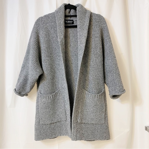 The Skinny Sweaters - The Skinny Grey Knit "The Erinn Boyfriend Cardigan" One Size